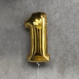 Фольгированный Шар Цифра 1 золото - 102см в Саратове
