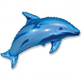Шар Фольгированный 91 см Голубой Дельфин в Саратове