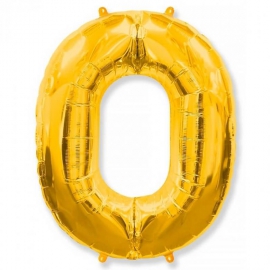 Фольгированный шар Цифра 0 Золото - 102см в Саратове